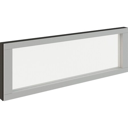 Global Industrial Modular Partition Stacking Panel with Glass, 48W x 16H 695915SWBL